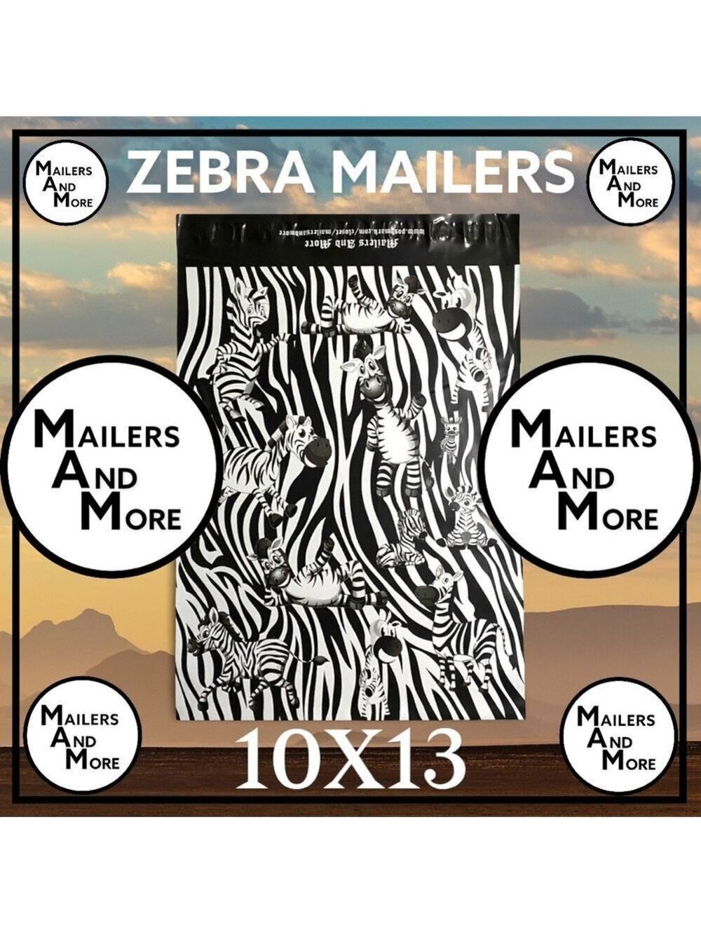 25 10X13 Poly Mailers, Zebra Shipping Envelopes PRICE IS FIRM - Picture 8 of 10